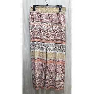 LOVE TREE Women's (Size L) Pull On Pants Stretch Wide Leg Polyester Spandex‎